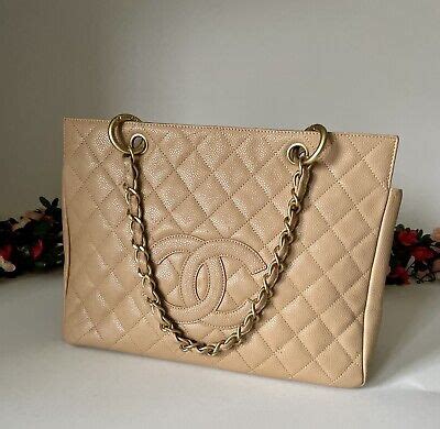 Chanel Caviar Quilted Grand Timeless Tote GTT Beige GHW